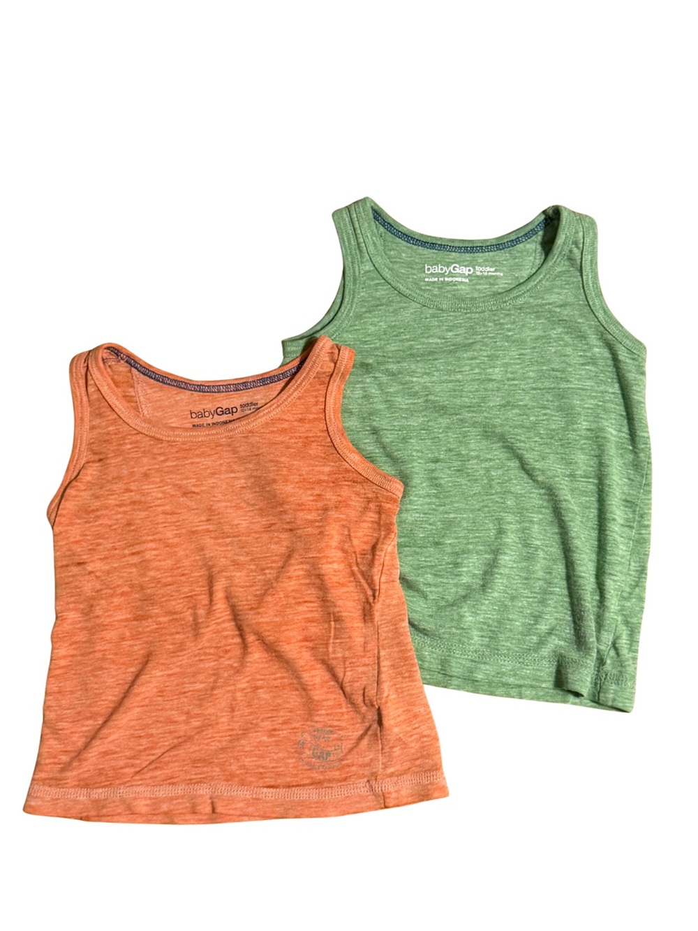 GAP Baby Tank Top Set — Heathered Orange & Heathered Green